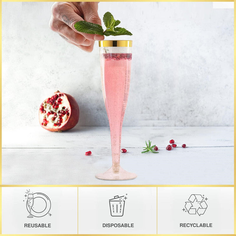 50X Flûtes de champagne Verres 4.5OZ Boissons Juice Soda Coupes Fête de mariage AU