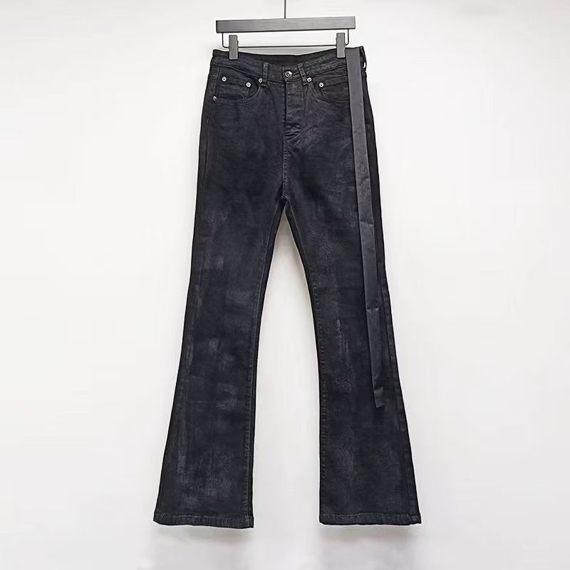 Pantalons de denim avec cordons de serrage pour hommes et femmes
