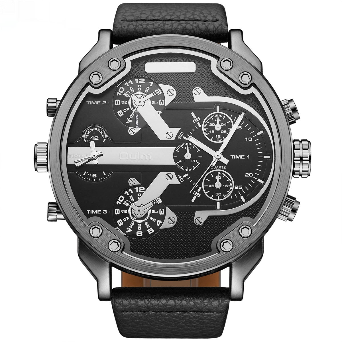Montre de sport de plein air double-temps noir