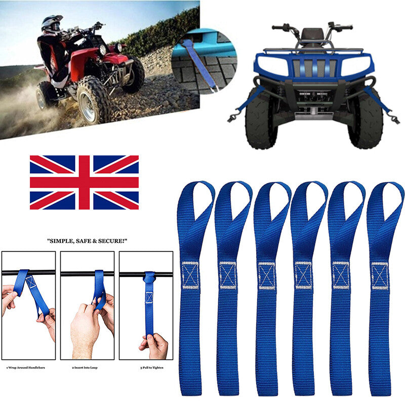 6pcs Moto moto Soft Loop Transport Attache vers le bas 2,5x30cm.