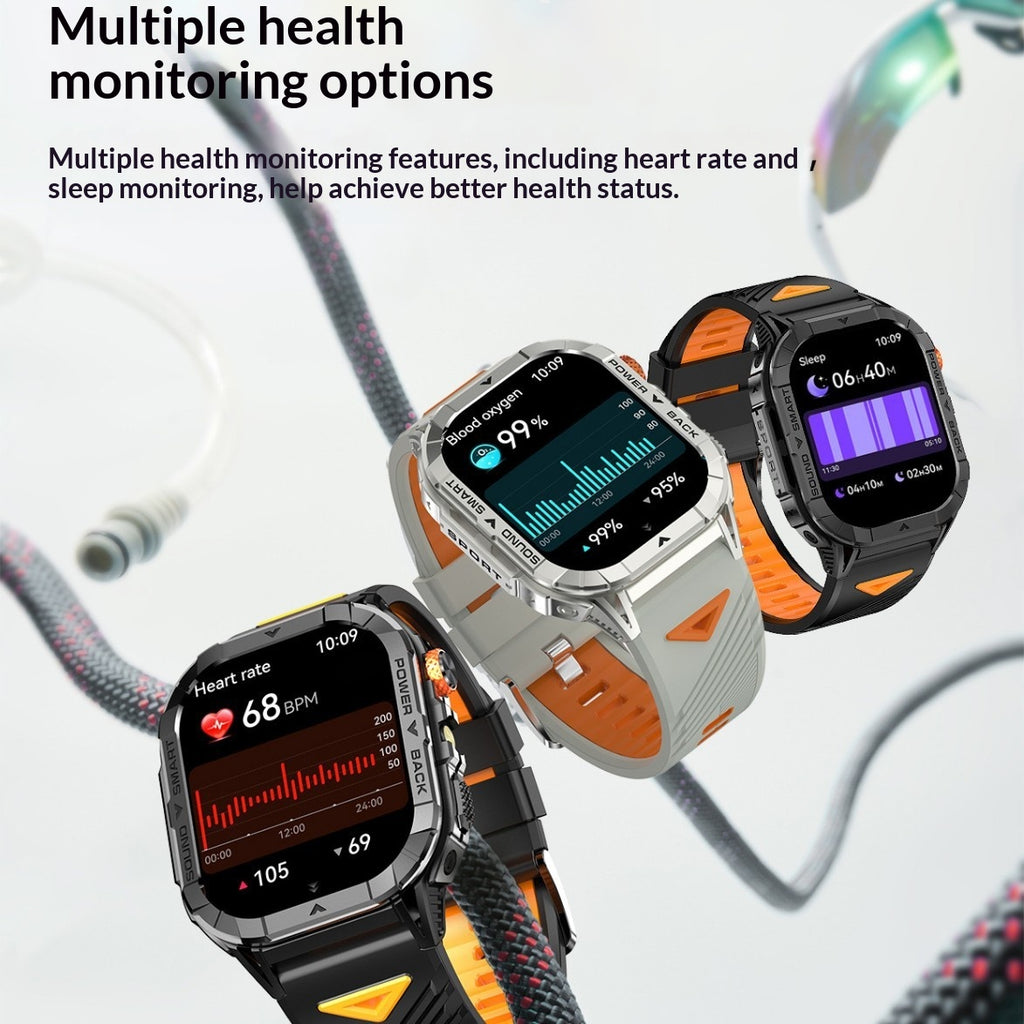 K70A Smartwatch avec surveillance de la fréquence cardiaque et appel Bluetooth