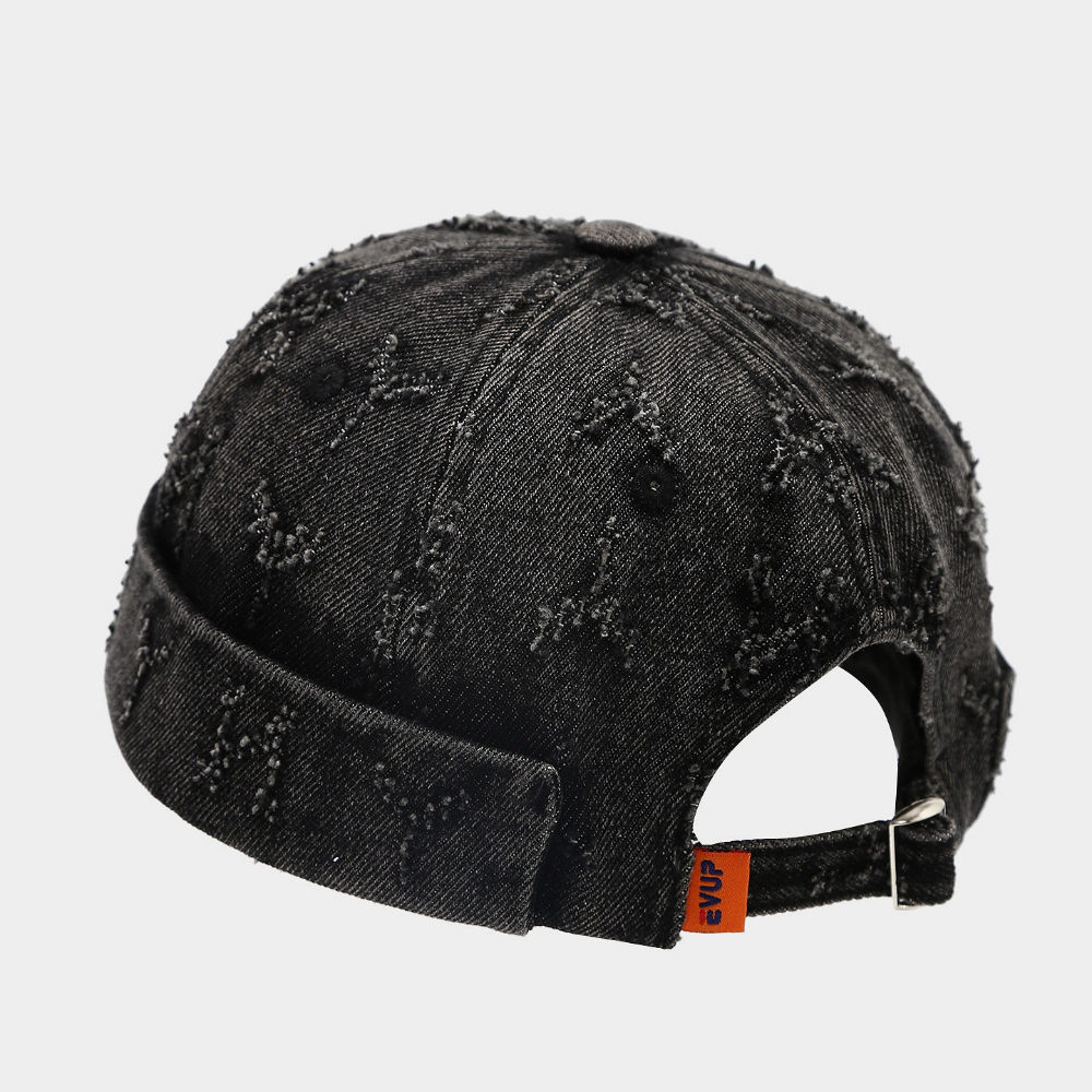 Été hommes et femmes Fringed Dark-patterned Lettered Soft-brim Ajustable tendance Fashi