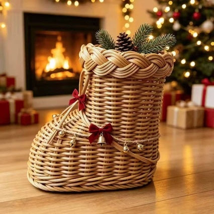 Panier de rangement en table de Noël tissé à la main