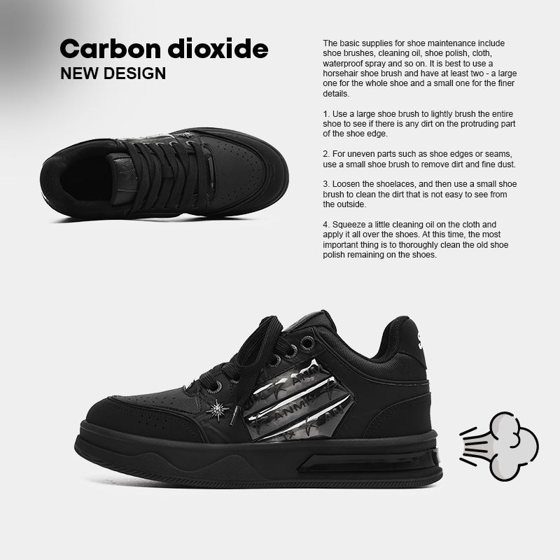 Couple noir tout-match plate-forme nationale de mode sneakers modèle étoile