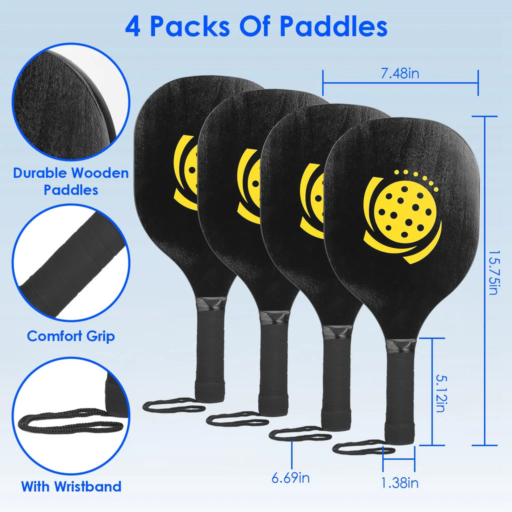 Set de filet de pickleball portable de taille de règlement 22ft Système de filet de pickle avec 4 pickleb