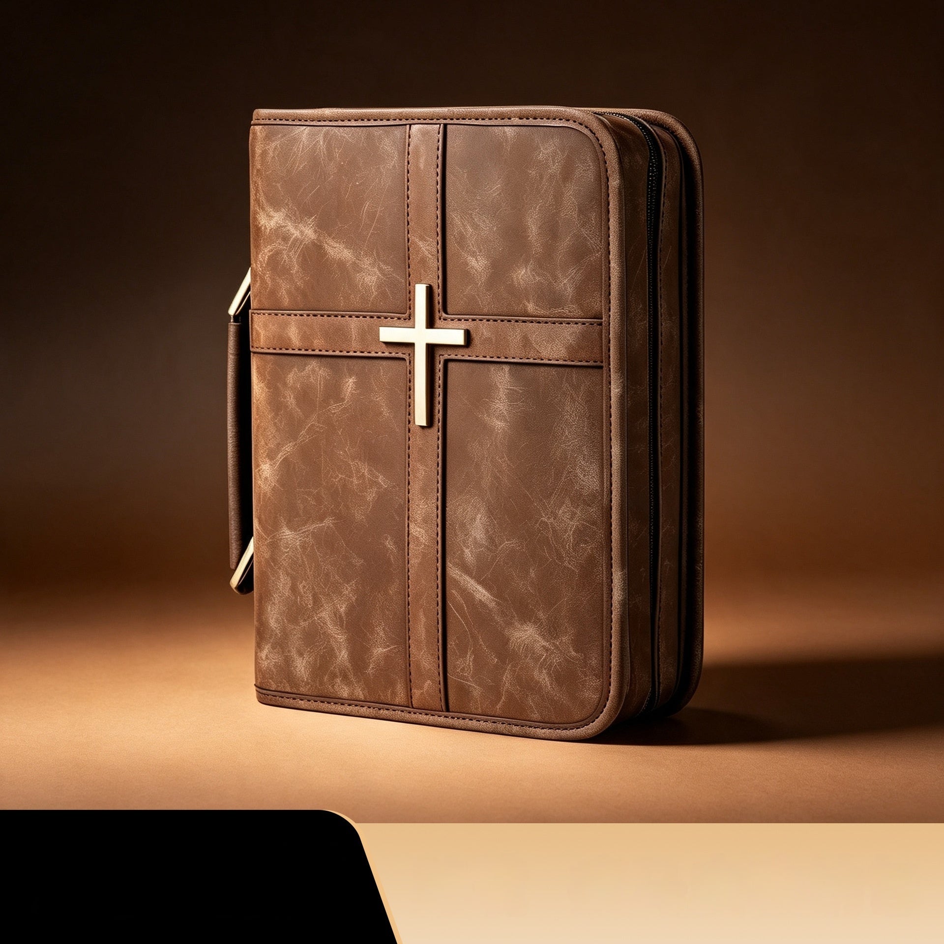 Grand-Capacité Multi-Compartment Livre de prière Couverture PU Ecriture Sac de rangement