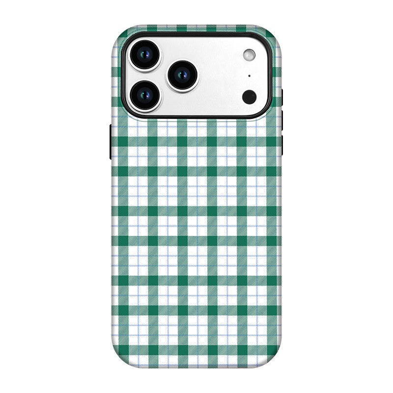 Couverture de protection à l'épreuve de la chute du corps complet de l'étui de téléphone de film de plaid