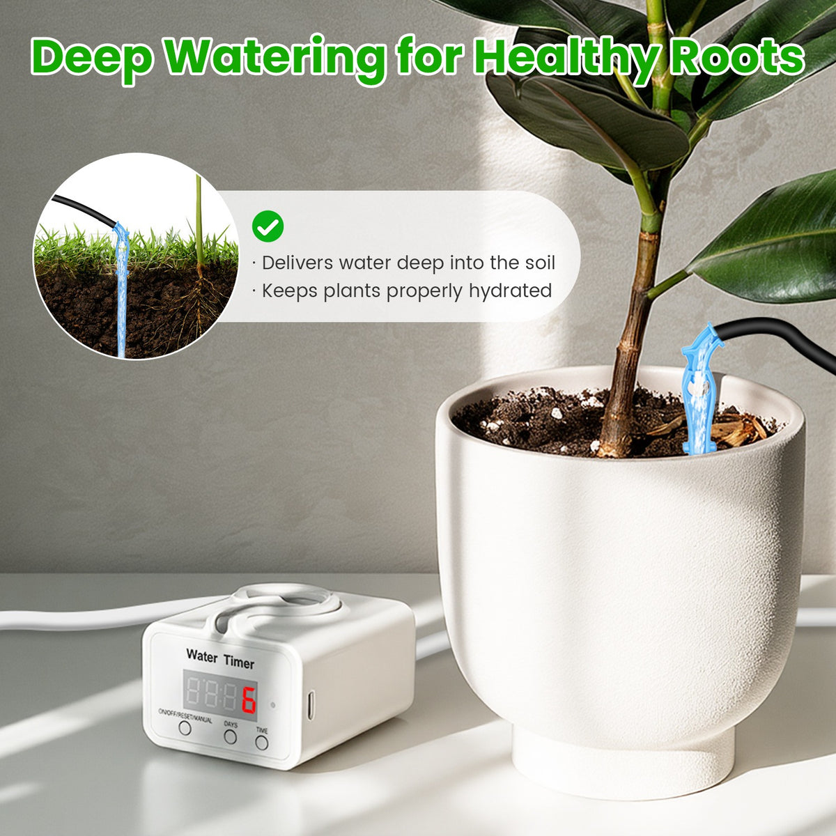 1Pc Automatic Plant Watering Device Indoor Drip Irrigation System with LCD Display Refill