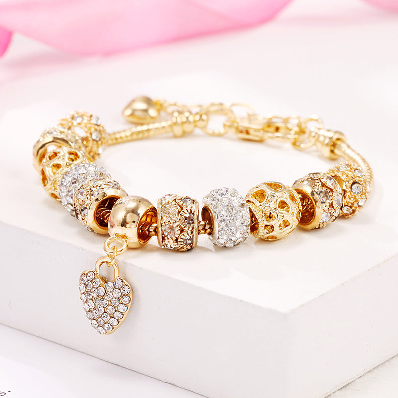 Bracelet Amazon Explosions Alliage de bricolage Large Trou Perles Bracelet Or Perles Européennes Bracele