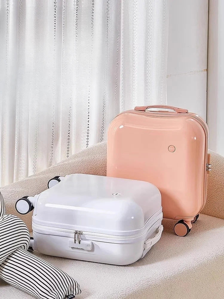 Mini Cute Valises Dames Petites Bagages Légers Étui de chariot universel Silen