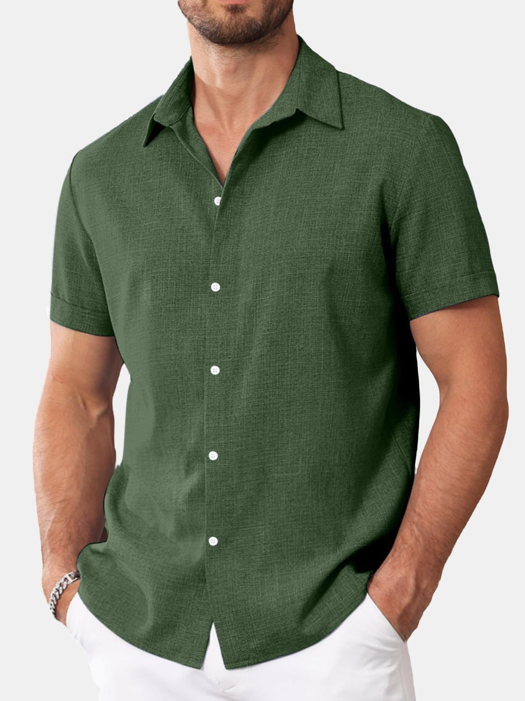 Chemise casual imprimé à manches courtes pour hommes
