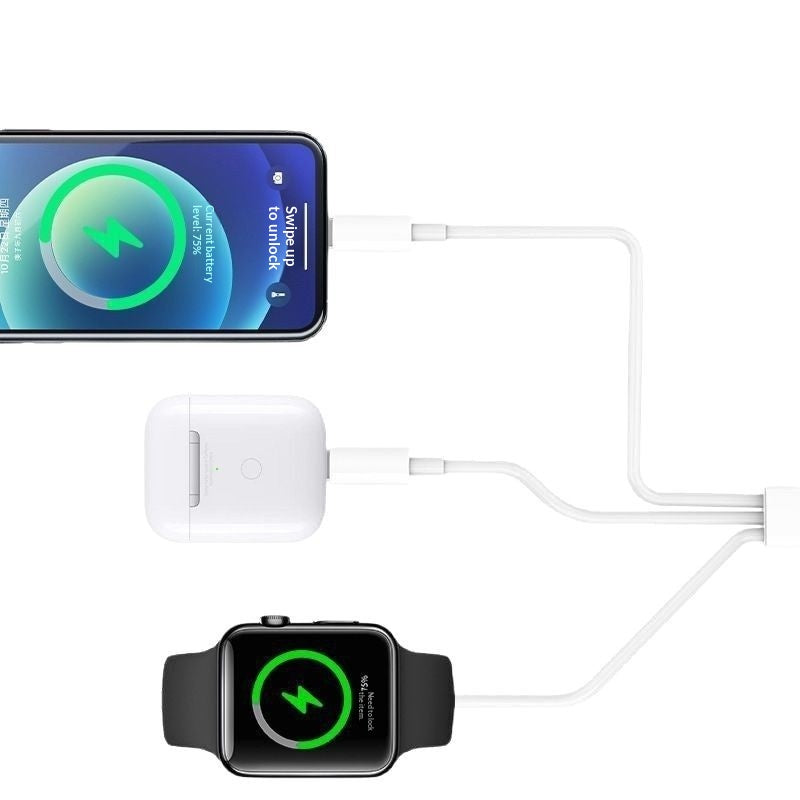 Station de recharge sans fil 3-en-1 - Stand de charge rapide Qi pour iPhone Samsung Galaxy Watch A