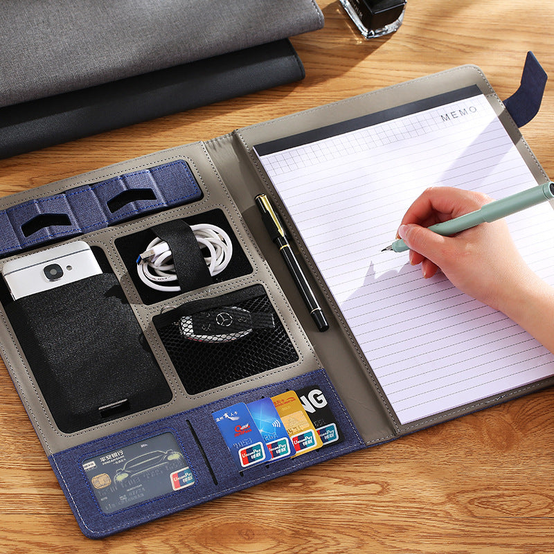 Dossier de mode Multifonction A4 en cuir Business