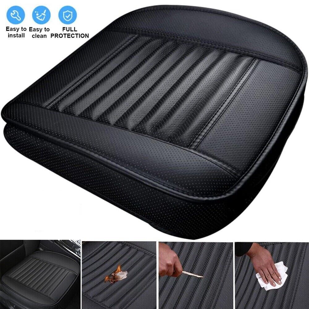 1Pcs 3D voiture couverture de siège avant tapis de coussin en cuir PU plein surround