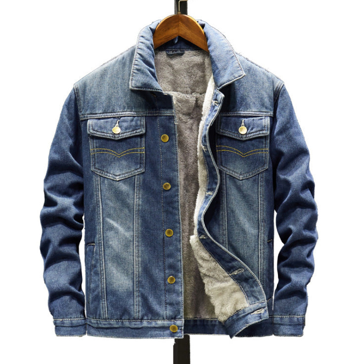 Commerce extérieur Automne et hiver Veste Grande Taille Homme Denim Jeune Occasion Casual Veste Wa