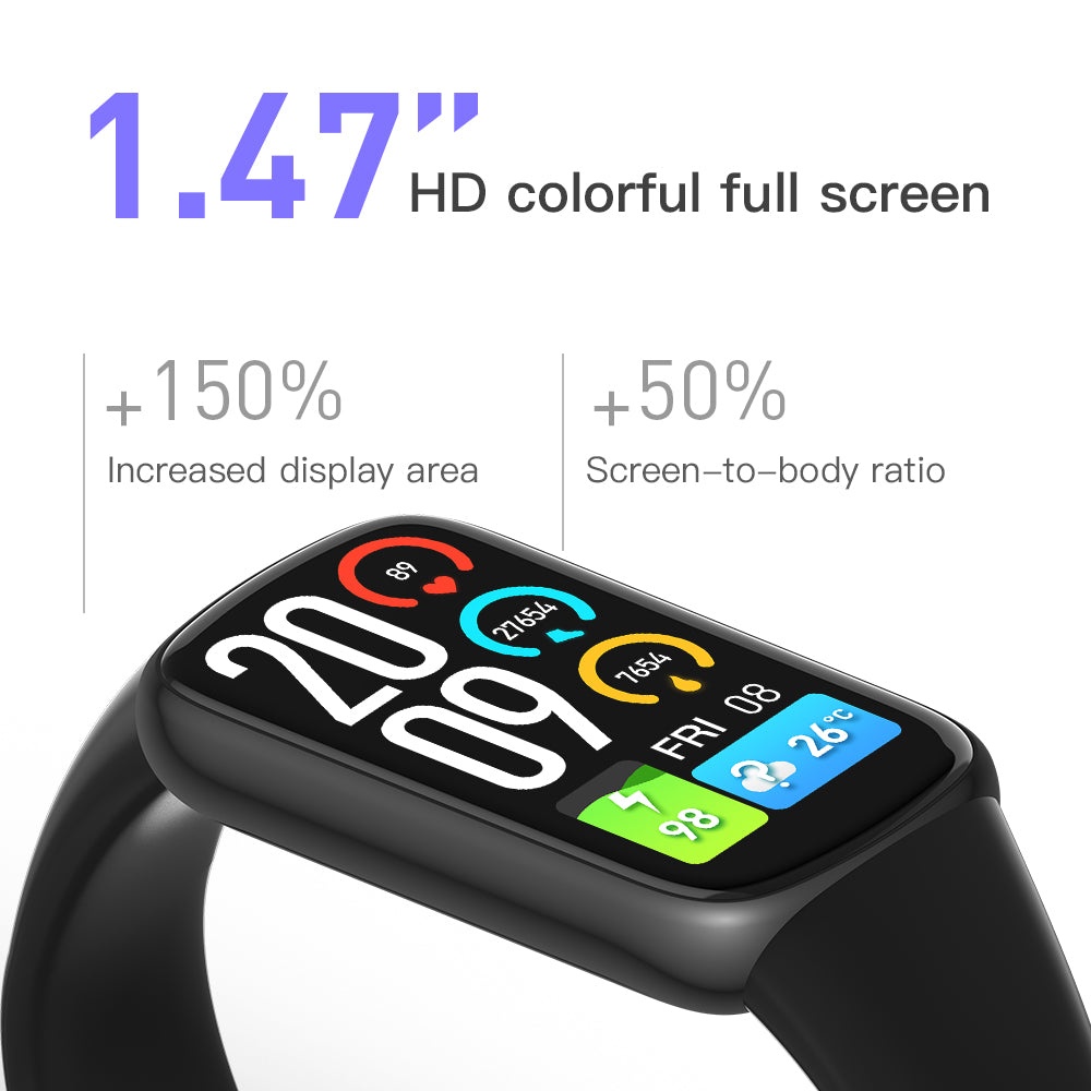 Écran couleur pleine tactile Blood Oxygen Sports Pedometer Bluetooth Watch