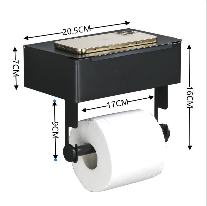 Boîte de tissu en acier inoxydable noir surface plate