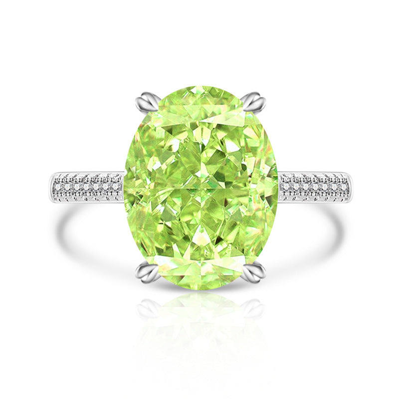 Femme Versatile Casual Papalacha Haute Carbone Diamant Fleur de Glace Anneau