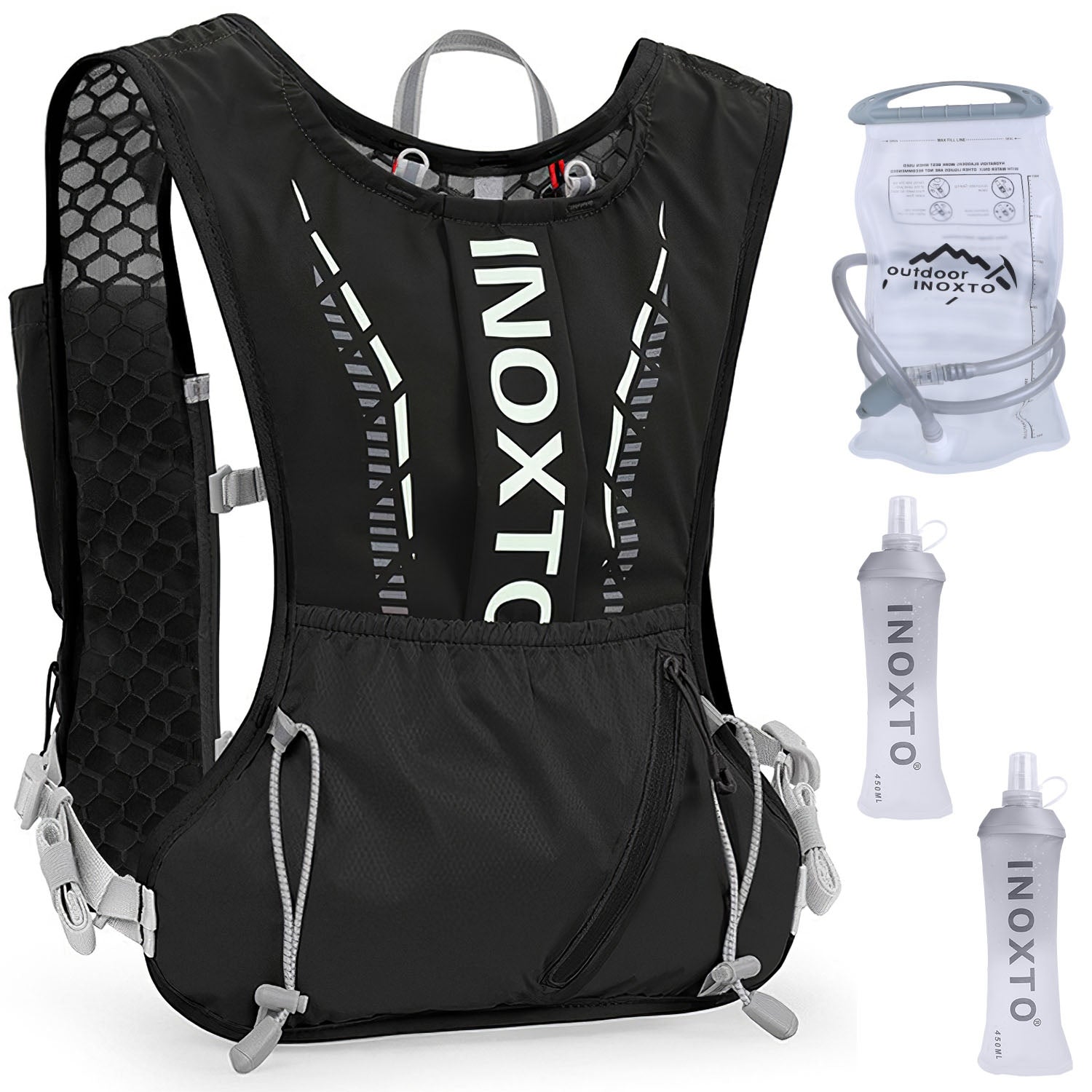 Sac à dos de course 1Pc Sport Hydratation Vest avec 15oz 50oz Water Bladder Bracelet réglable