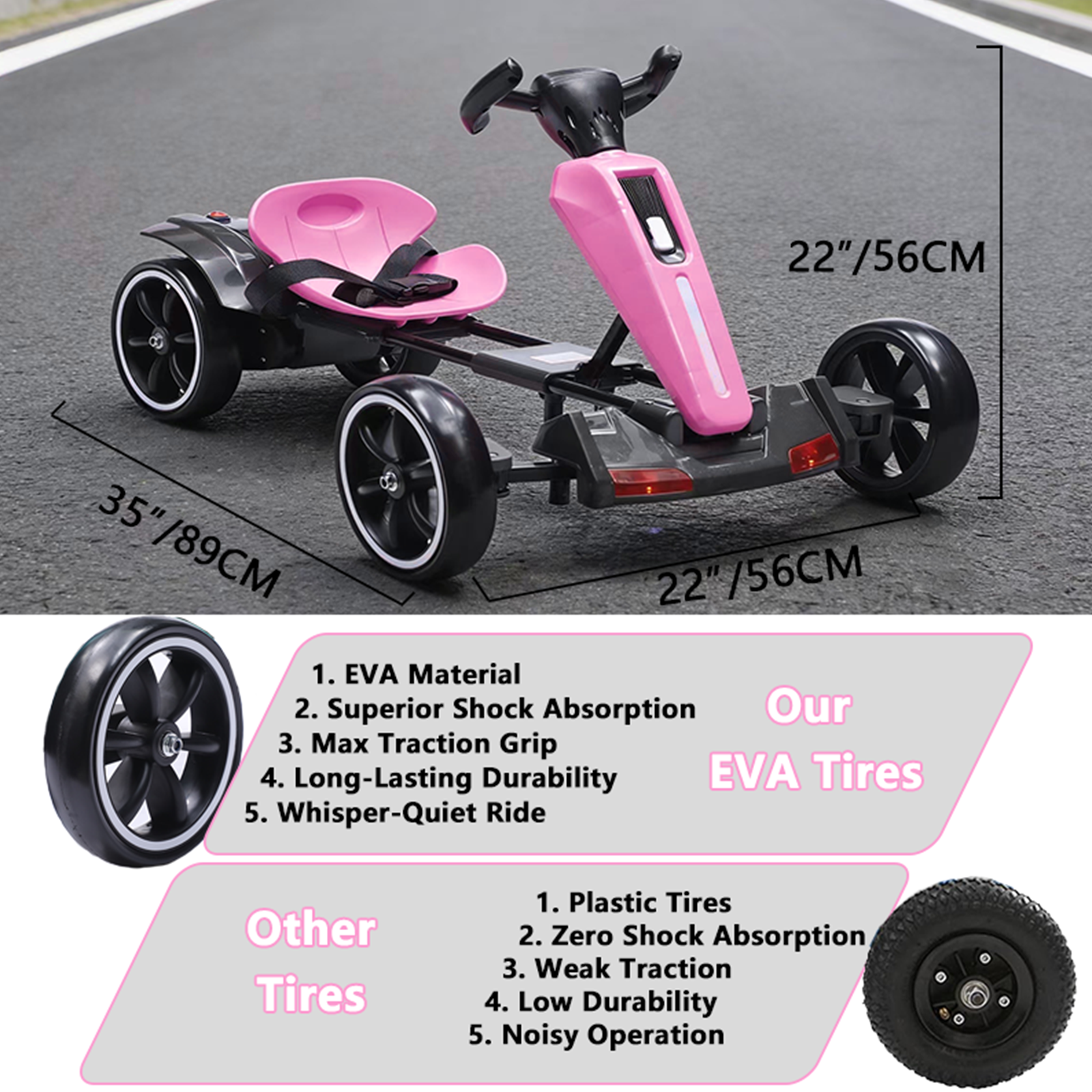 12V Pédale électrique pour enfants Go Kart