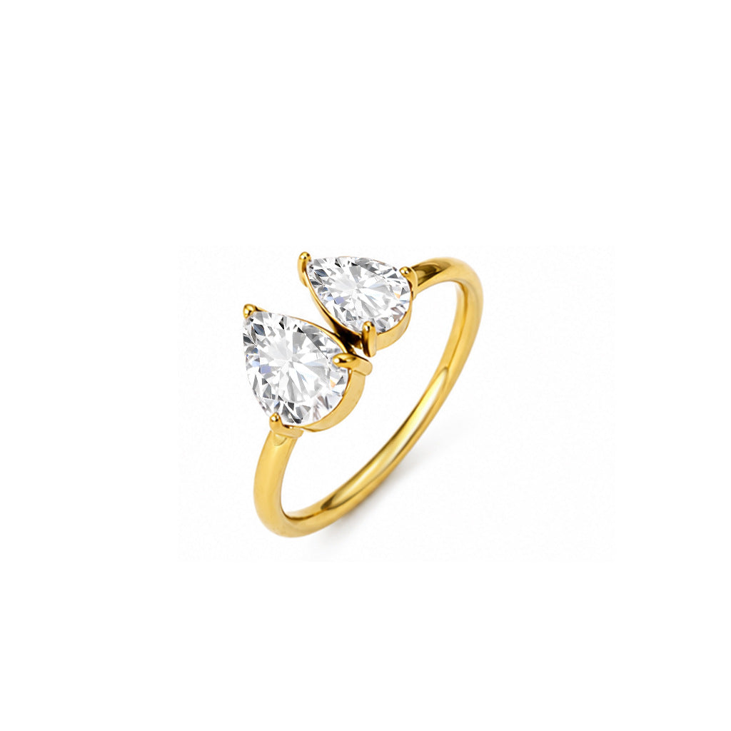 Anneau de titane en acier inoxydable Zircon pour femmes