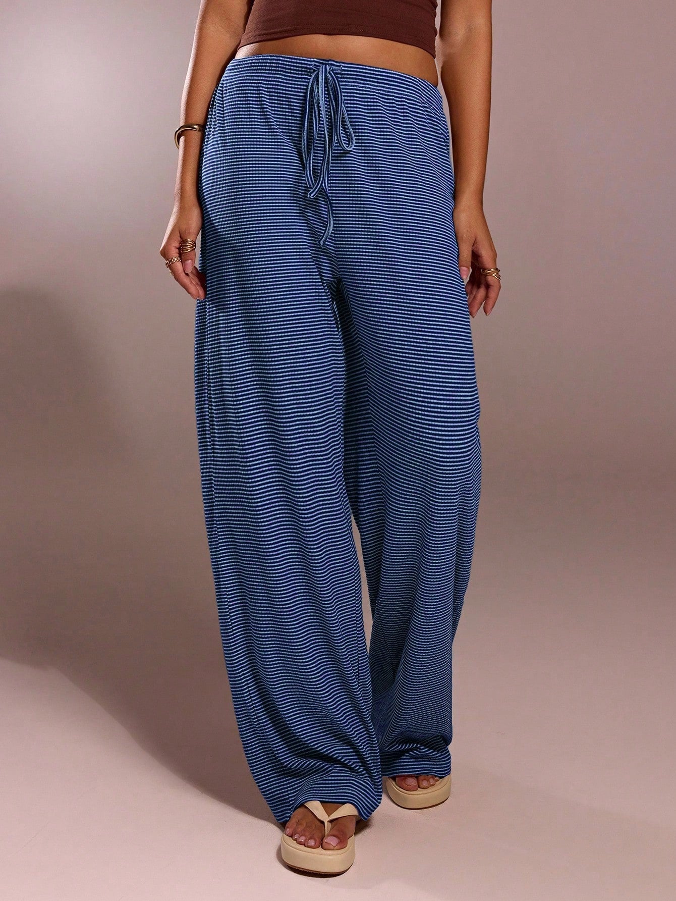 Pantalons à manches longues à rayures pour femmes