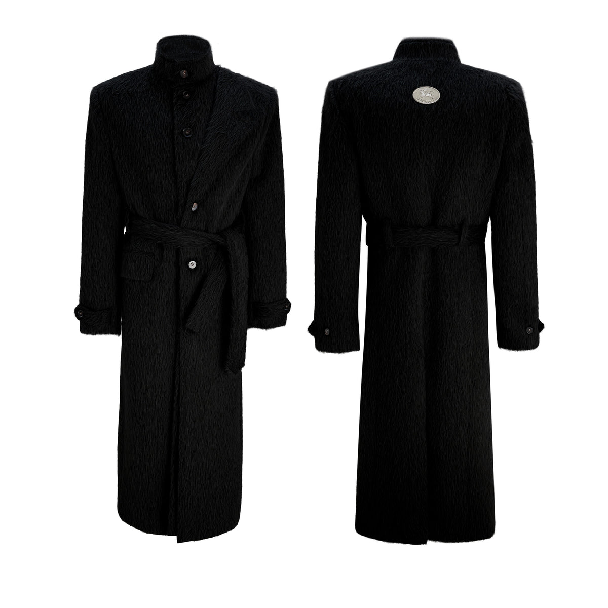 Couvercle long en laine Alpaca avec un design en tie-waist
