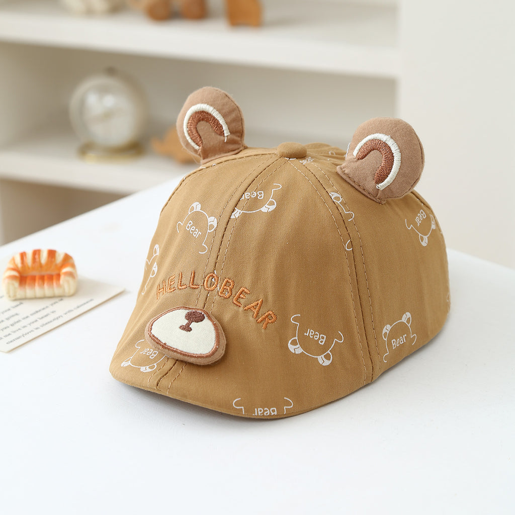 Été Enfants imprimé ours lettre brodée Versatile et mode en plein air Cap Fo