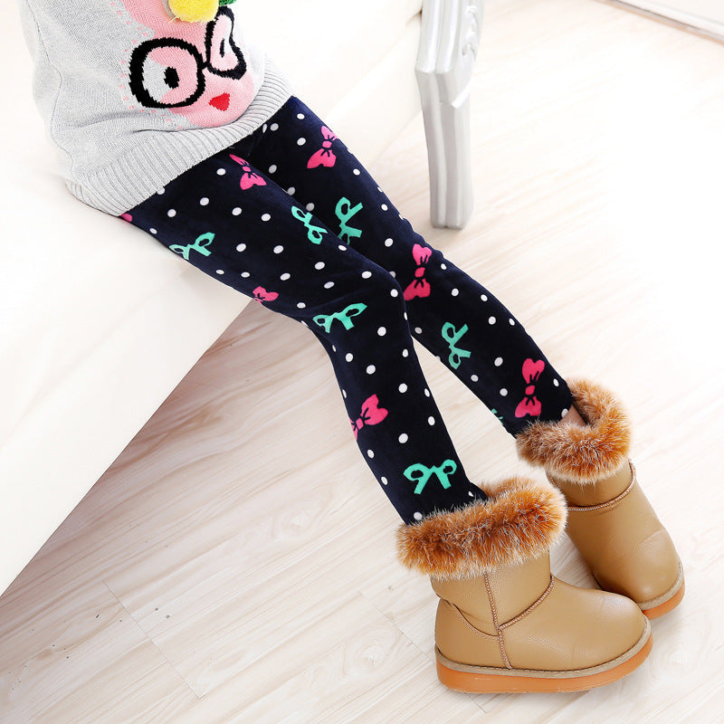 Enfants Pantalon chaud taille mince imprimé Pantalons pour enfants plus âgés