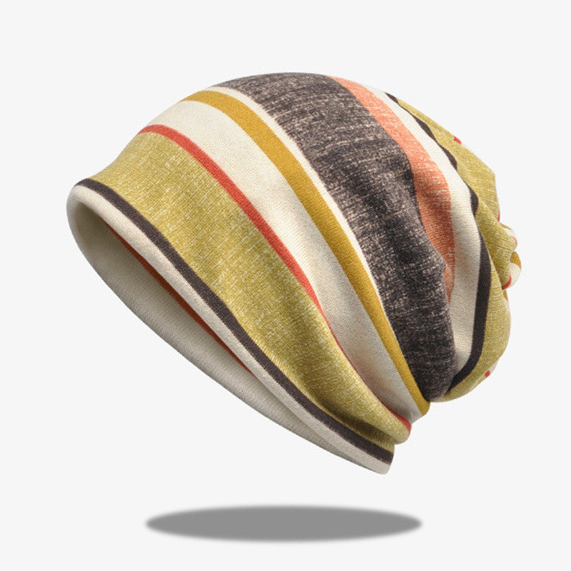 Chapeau écharpe rayé Hommes et femmes Chapeau de pull complet Casual