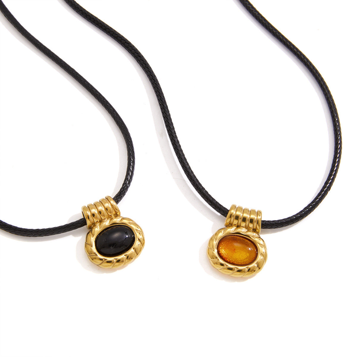 Résine Black Rope Titanium Collier en acier Léger Luxe
