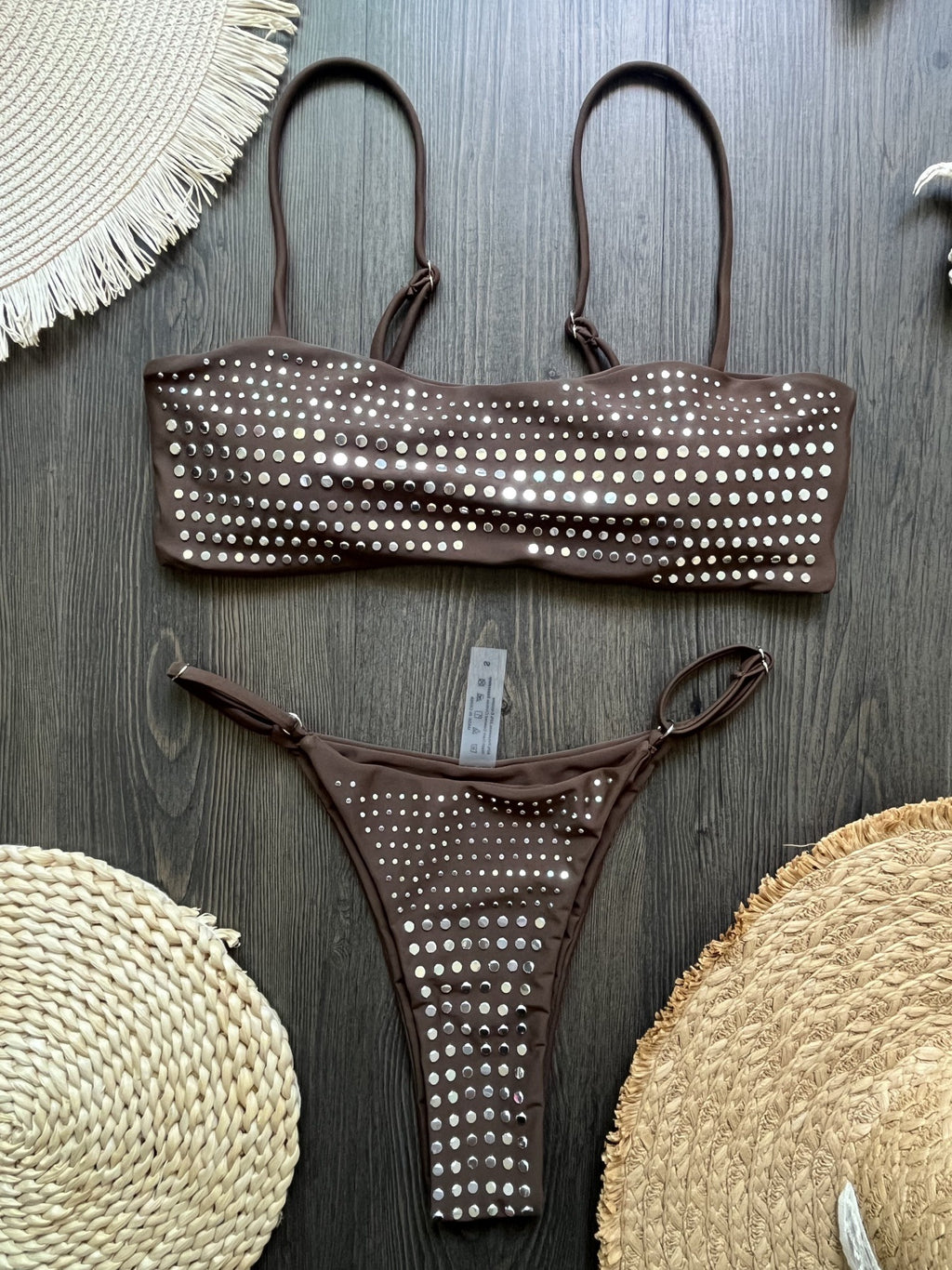 Best-seller Hot-Stone-Broded Sexy Femmes Maillot de bain deux pièces