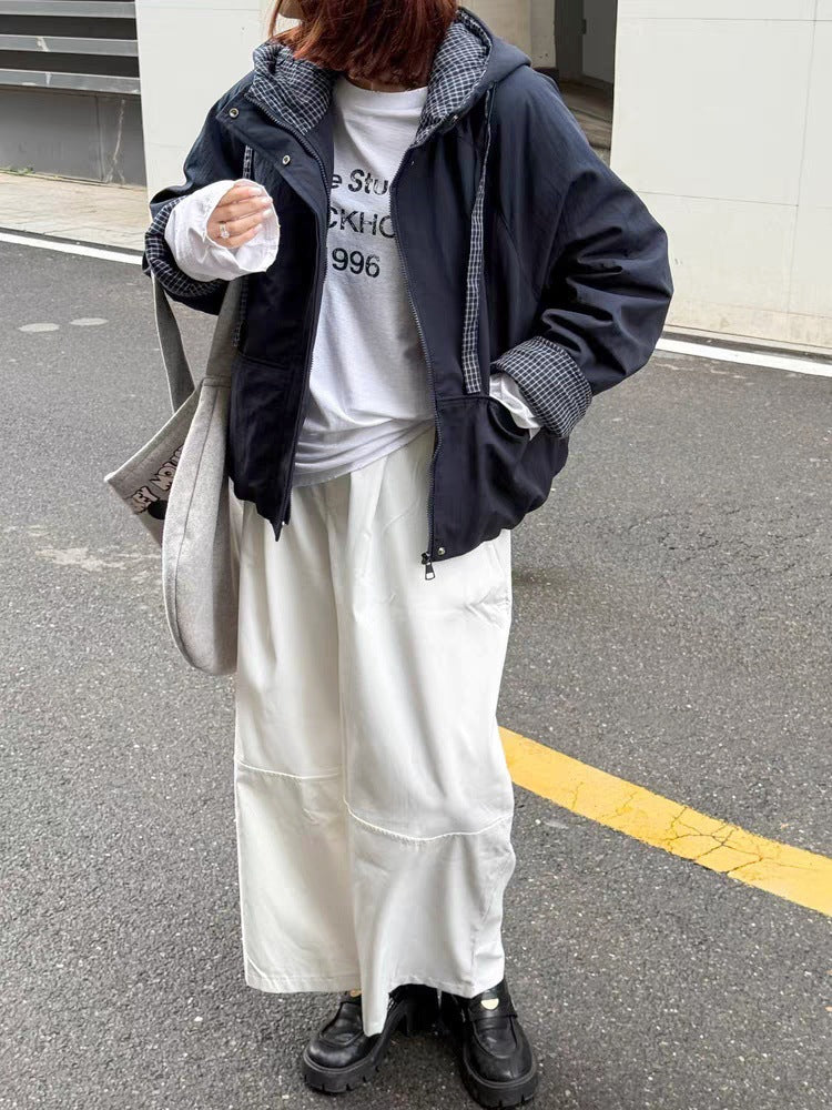 Manteau court à capuchon pour femmes