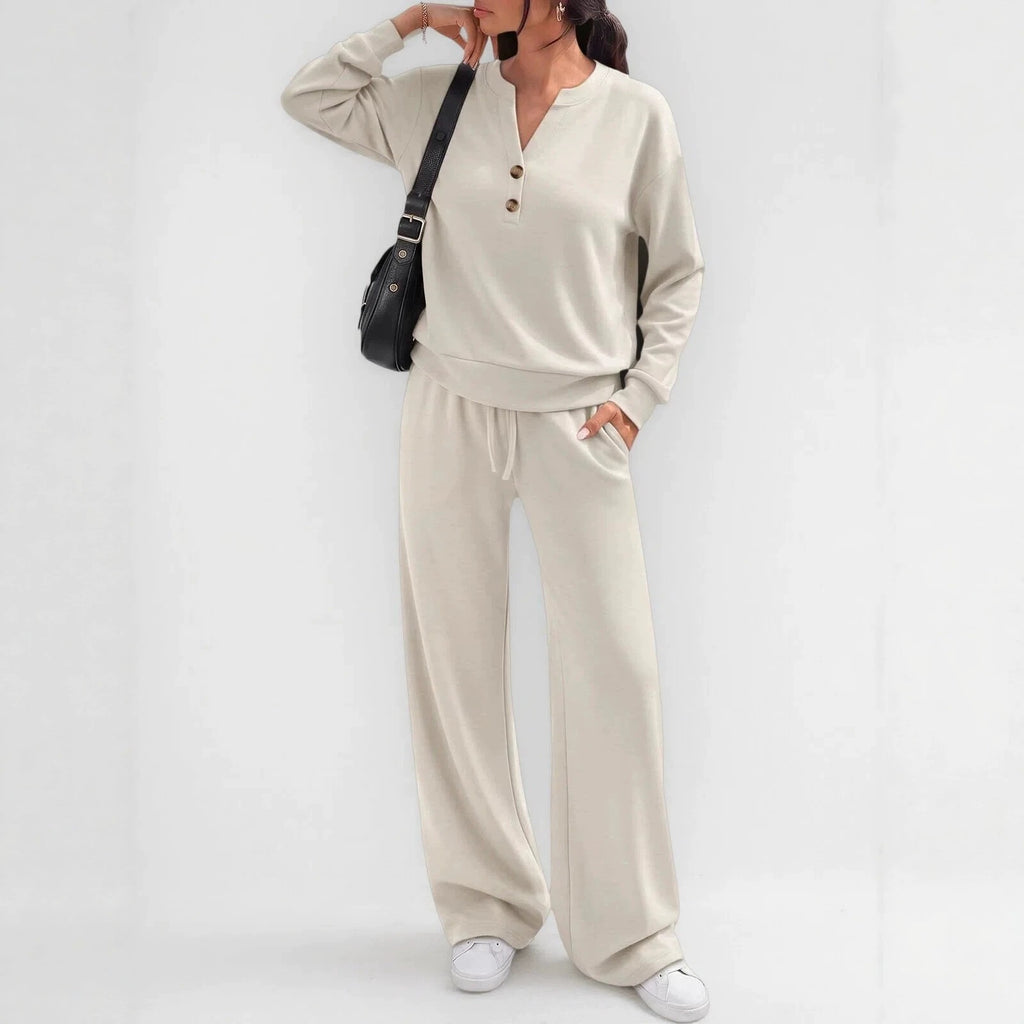Top à manches longues et Pantalon large à manches longues à la mode