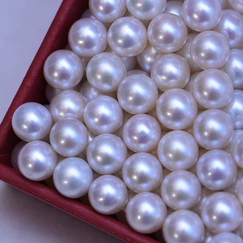 White Perfect Circle Strong Light Fine Micro Flaw Perle Bare Pearl presque impeccable