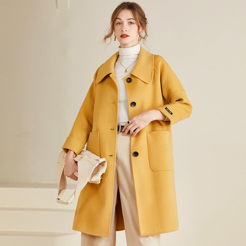 Manteau de laine double-brass - Vêtements de dessus classiques pour femmes