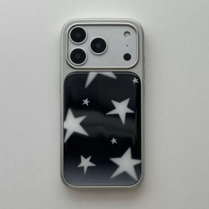 Boîtier de téléphone magnétique noir Ombre Star plaqué argent
