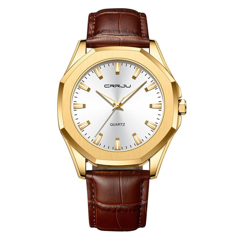 Montre à quartz ronde étanche simple