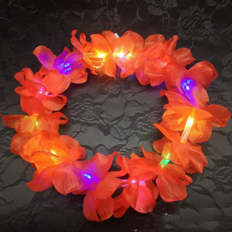 Handmade Polyester Luminous Hawaiian Style Colorful Garland
