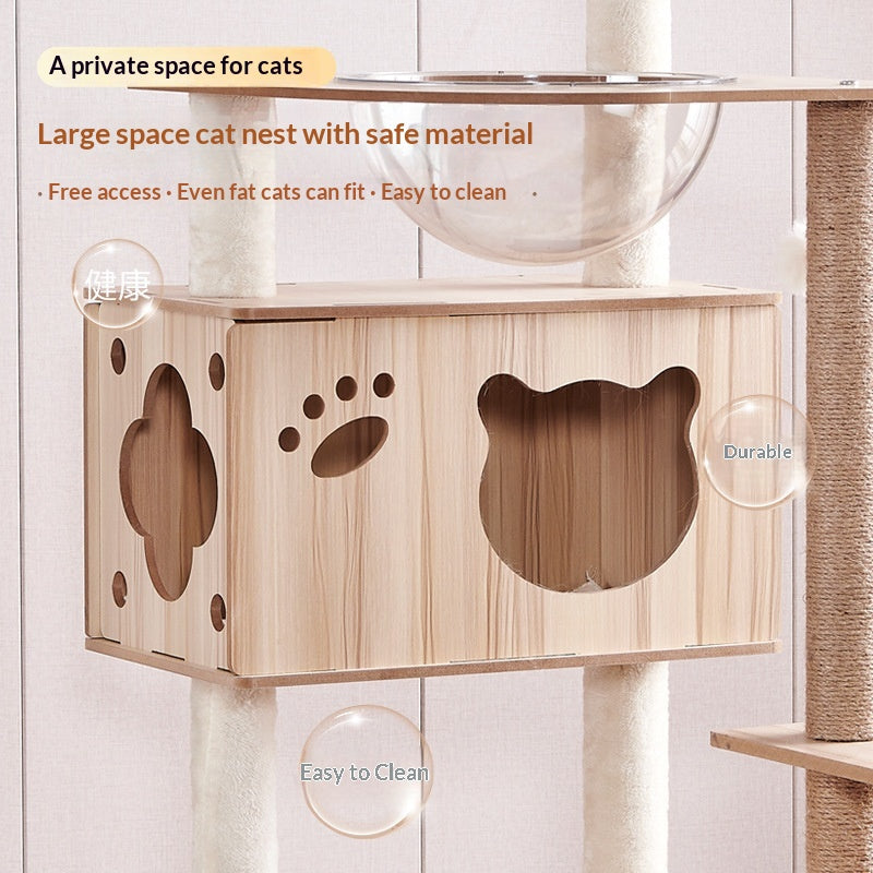 Wood-based Particleboard Pet House Design avec le jouet Cat intégré Sisal Scratching Post