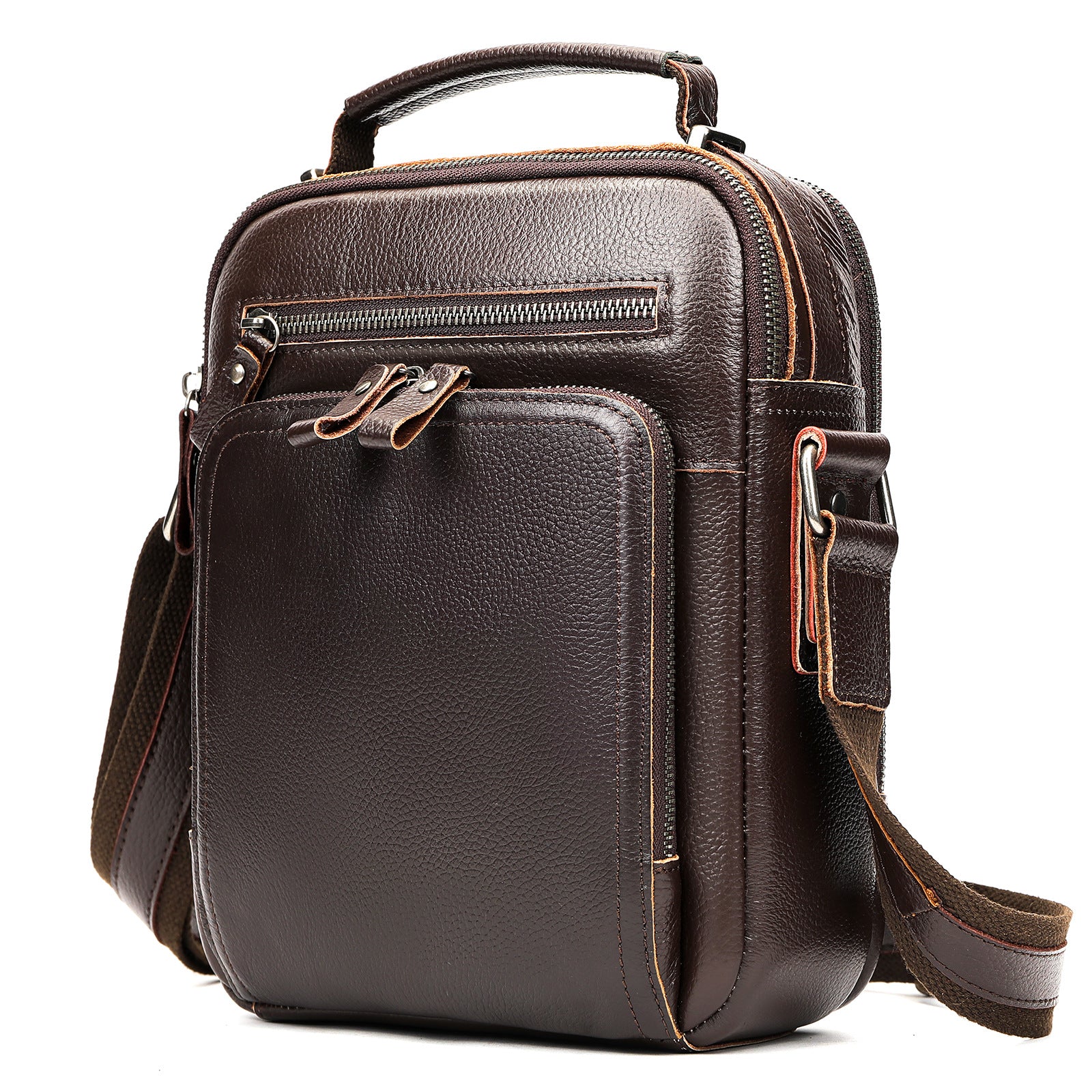 Véritable sac de messager en cuir vintage Cheval fou