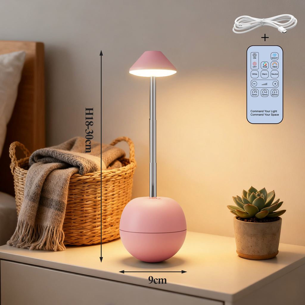 LED lumière de nuit rechargeable de table décorative lampe de bureau de chambre à coucher télécommande
