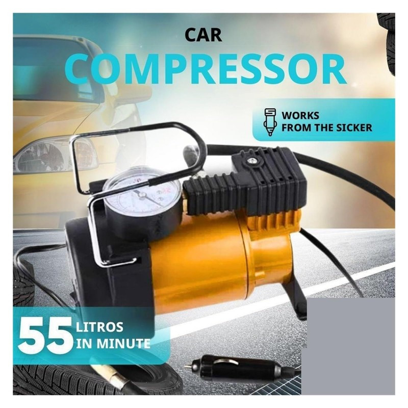Compresseur d'air pour pneumatique tout-métal 12V pour utilisation routière fiable