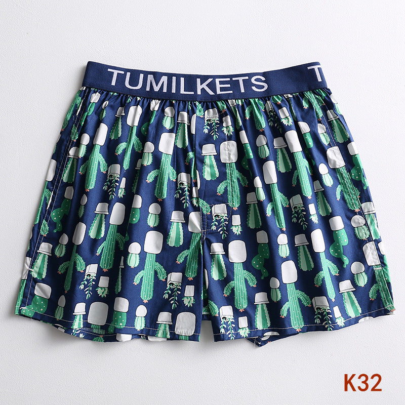 Short de boxeur imprimé homme Short de boxeur à la maison slips de boxeur en coton