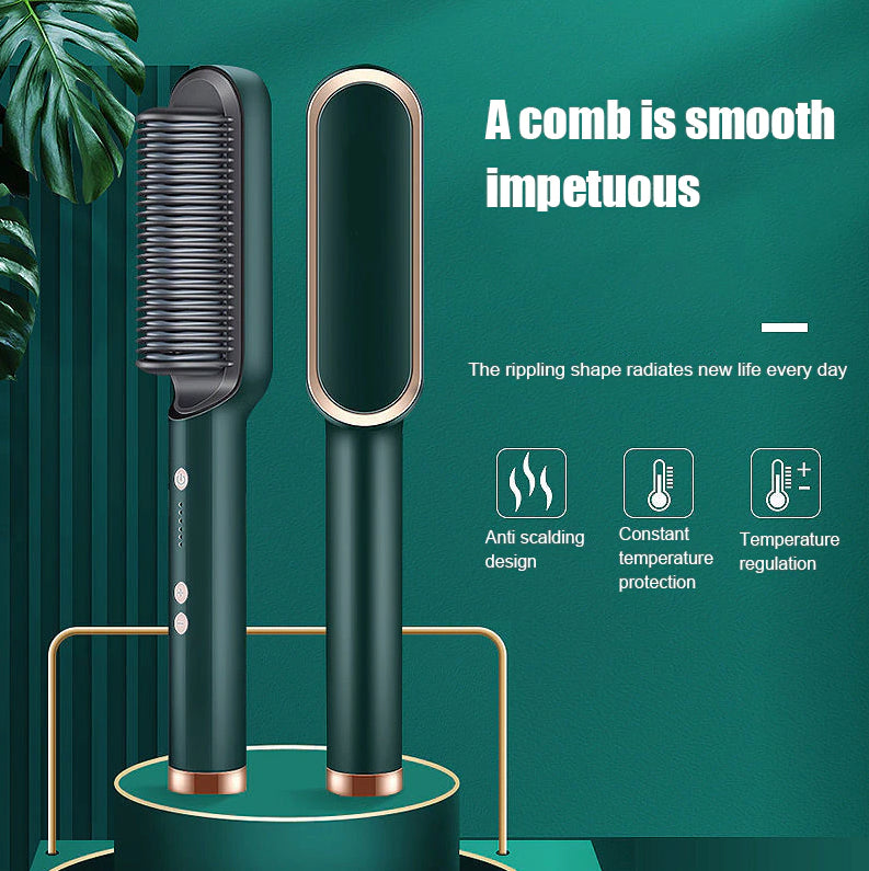 Brosse de redresseur de cheveux Redresseur Comb électrique réglable chaleur