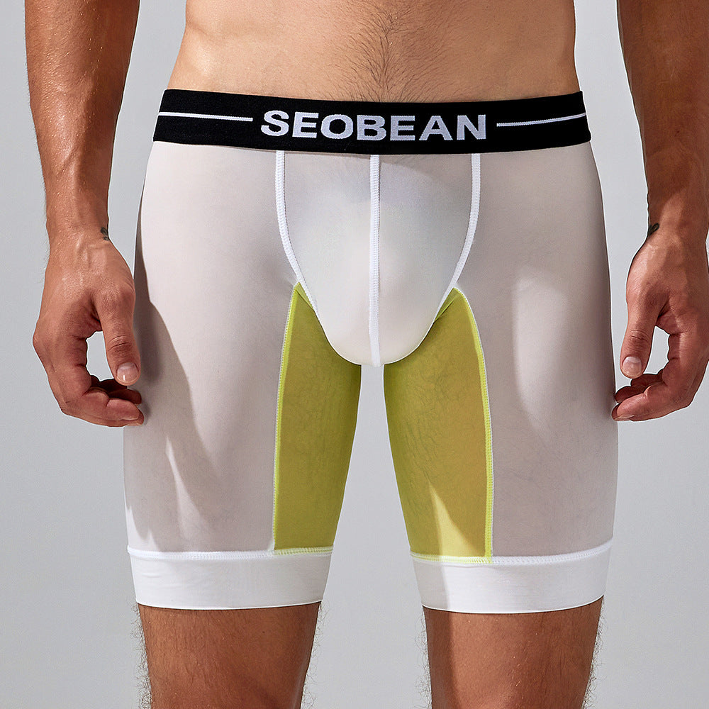 Sous-vêtements de printemps pour hommes Coloris assortis à long boxer pour hommes