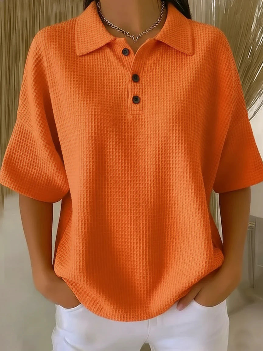 T-Shirt à manches courtes T-Shirt à manches courtes T-Shirt à manches courtes T-Shirt à bouton de couleur solide