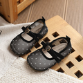 INS French Style Polka Dot Mesh Flats Summer Korean Girls Flower Princess Sandals Match Dr