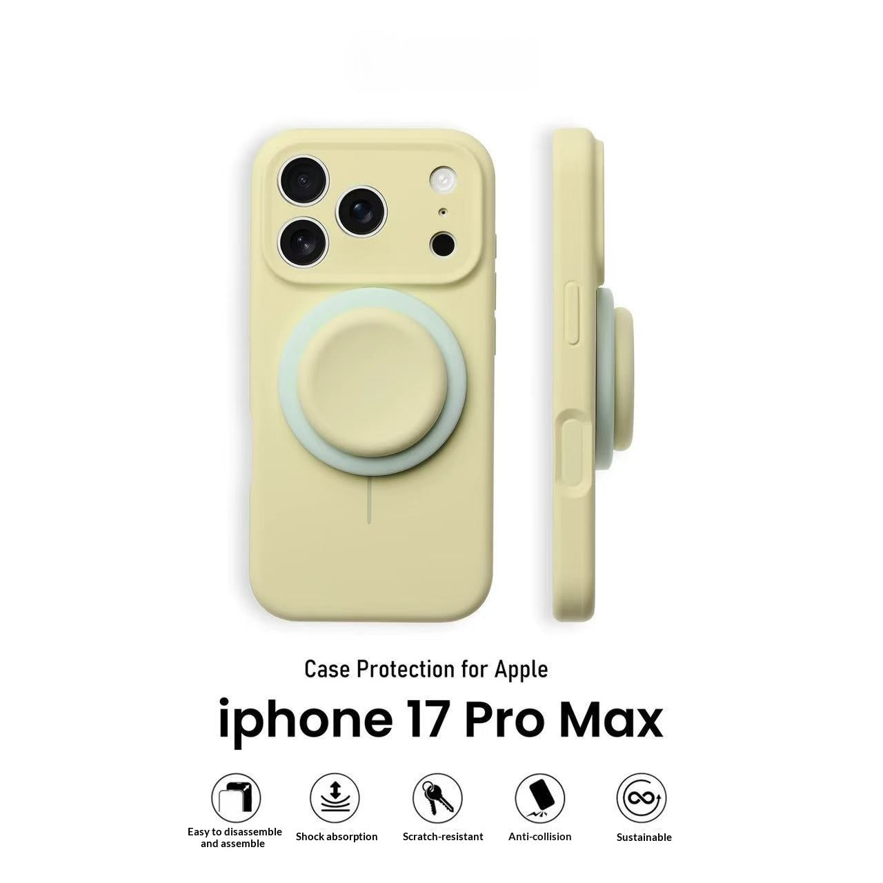 Light Blue Liquid Precise-Hole Magnetic Suction Holder Boîtier de téléphone compatible