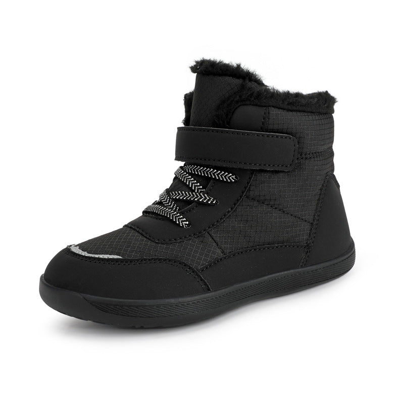 Haut-top pour les enfants avec velours épais large orteil coton rembourré Chaussures en plein air Garder la neige chaude